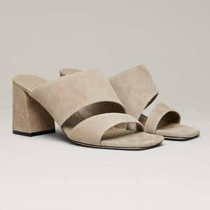 M. Gemi Tan Suede Zola Block Heeled Sandals